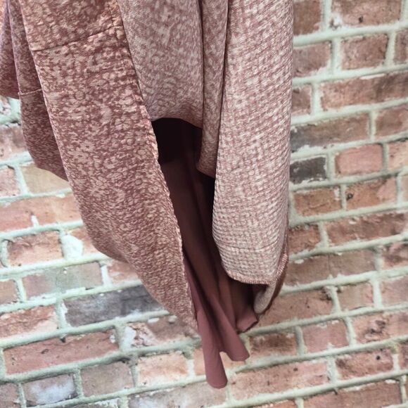 Universal Thread Midi Dress Small Mauve Ruffle Neck Cinch Waist Adjustable Strap - Picture 6 of 7